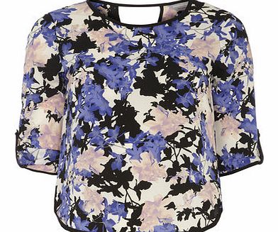 Dorothy Perkins Womens Petite violet floral blouse- Purple