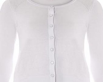 Dorothy Perkins Womens Petite white cotton cardigan- White