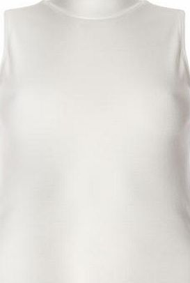 Dorothy Perkins Womens Petite white high neck top- White