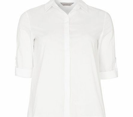Dorothy Perkins Womens Petite white poplin shirt- White DP79292402