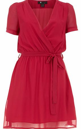 Dorothy Perkins Womens Pink Basic Shape Wrap Dress- Pink