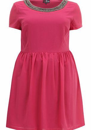 Dorothy Perkins Womens Pink Bead Trim Dress- Pink DP61030077