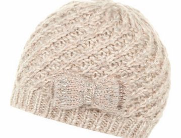 Dorothy Perkins Womens Pink Bow Applique Beanie Hat- Pink