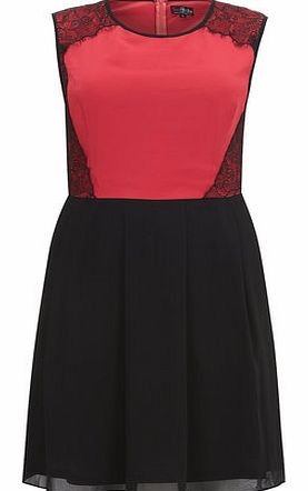 Dorothy Perkins Womens Pink Contrast Skater Dress- Pink DP61030091
