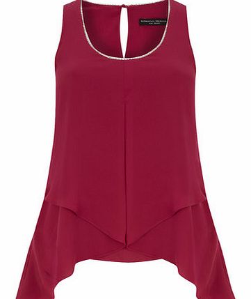 Dorothy Perkins Womens Pink Embellished Layered Top- Pink