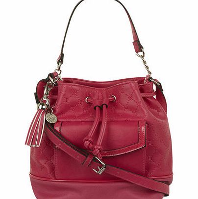 Womens Pink embossed duffle bag- Pink DP18388345