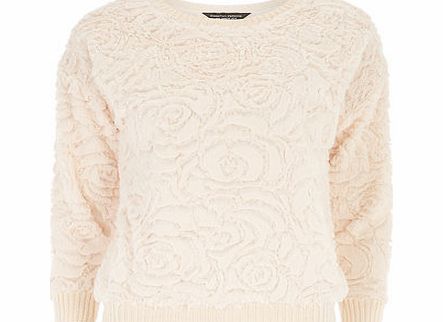 Womens Pink Faux Fur Jumper- Blush DP55376411