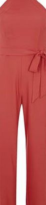 Dorothy Perkins Womens pink halter neck jumpsuit- Red DP07279612