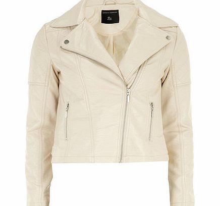 Dorothy Perkins Womens Pink Pearlised Biker Jacket- Pink