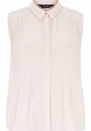 Dorothy Perkins Womens Pink Pleat Sleeveless Shirt- Pink