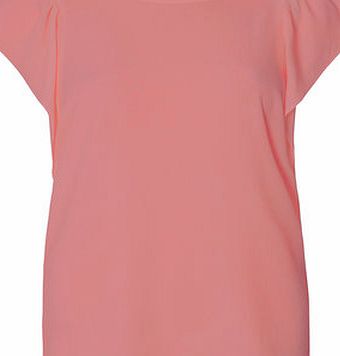 Dorothy Perkins Womens Pink Popcorn Ruffle Top- Pink DP05520545