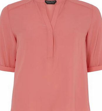 Dorothy Perkins Womens Pink Roll sleeve Shirt- Pink DP05522414