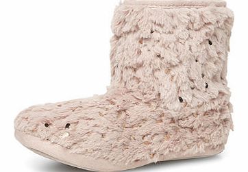 Dorothy Perkins Womens Pink Sequin Slipper Boots- Pink DP33012916