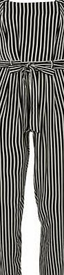 Dorothy Perkins Womens Pinstripe jumpsuit- Black DP07265520