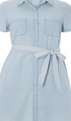 Dorothy Perkins Womens Plain belted dress- Blue DP70326154