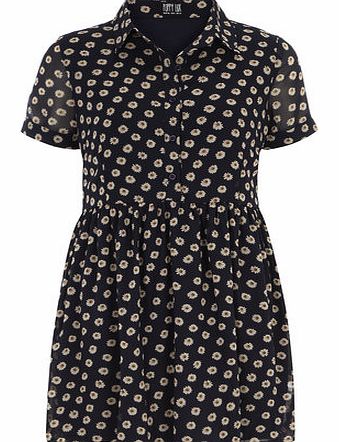 Dorothy Perkins Womens Poppy Lux Navy Daisy Printed Shirtdress-