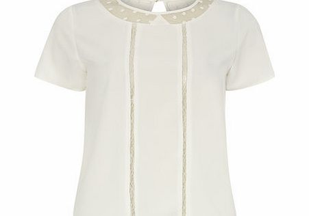 Dorothy Perkins Womens Poppy Lux White Cap Sleeve Blouse- White