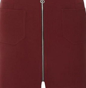 Dorothy Perkins Womens Port Zip Front Mini Skirt- Red DP66833949
