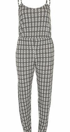Dorothy Perkins Womens Printed jersey jumpsuit- Black DP07253403