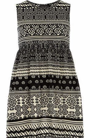 Dorothy Perkins Womens Printed tank smock dress- Black DP56374601