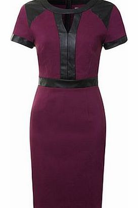 Dorothy Perkins Womens PU panel detail dress- Red DP68200022