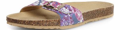 Dorothy Perkins Womens Purlpe floral leather footbed sandals-