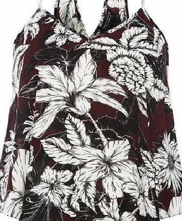 Dorothy Perkins Womens Purple Printed High Neck Cami- Purple