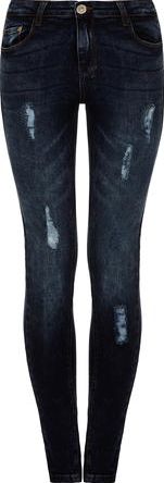 Dorothy Perkins, 1134[^]262015000708713 Womens Quiz Distressed High Waisted Jeans- Black