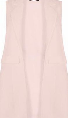 Dorothy Perkins Womens Quiz Long Sleeveless Blazer- Pink
