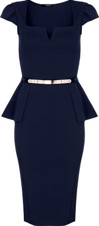 Dorothy Perkins, 1134[^]262015000710094 Womens Quiz Marcella Belt Peplum Dress- Blue