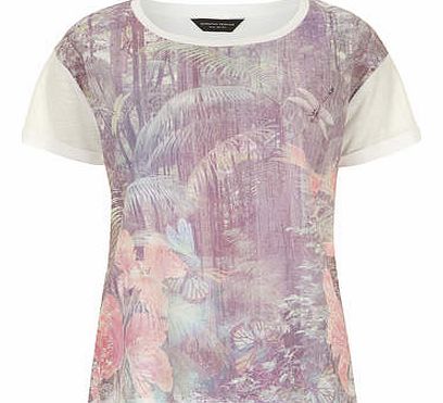 Womens Rainforest print motif Tee- Multi Colour
