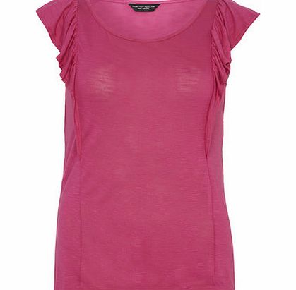 Dorothy Perkins Womens Raspberry Ruffle Side Top- Pink DP56393716