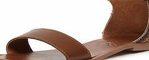 Womens Ravel Leather Sandals- Brown DP23000642