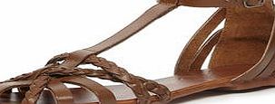 Womens Ravel Leather Sandals- Brown DP23000644