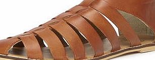 Womens Ravel Leather Sandals- Brown DP23000652
