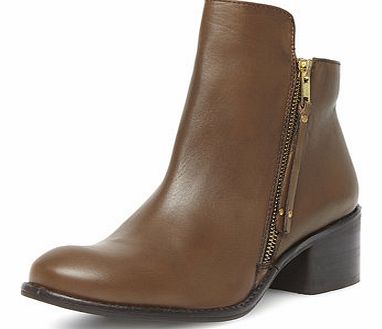 Dorothy Perkins Womens Ravel Low block heel boots- Brown