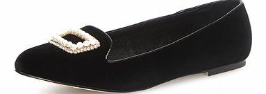 Dorothy Perkins Womens Ravel Velvet flat Shoes- Black DP23000579