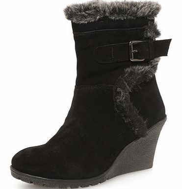 Dorothy Perkins Womens Ravel Wedge heel ankle boots- Black