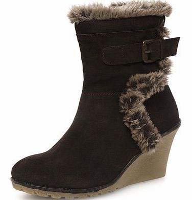 Dorothy Perkins Womens Ravel Wedge heel ankle boots- Brown