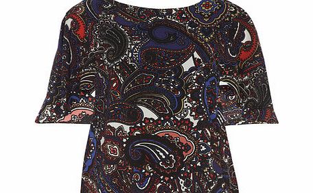 Dorothy Perkins Womens Red and Black Paisley Top- Red DP05511812
