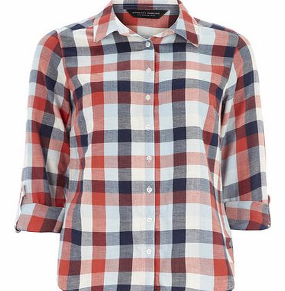 Dorothy Perkins Womens Red And Navy Check Shirt- Red DP67189511