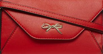 Dorothy Perkins Womens Red bow crossbody bag- Red DP18406512