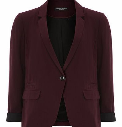 Dorothy Perkins Womens Red Button Boyfriend Blazer- Red DP66789171