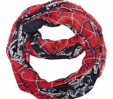 Dorothy Perkins Womens Red Check Mix Snood- Red DP11127826
