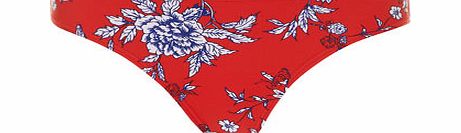 Dorothy Perkins Womens Red Floral Bikini Bottoms- Red DP06103512