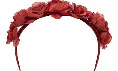 Dorothy Perkins Womens Red Floral Garland Hairband- Red DP11135712