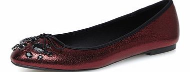 Dorothy Perkins Womens Red gem round toe pumps- Red DP19896001