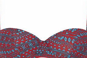 Dorothy Perkins Womens Red Geo Balconette Bikini Top- Red