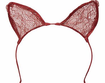 Dorothy Perkins Womens Red Lace Cat Ear Hairband- Red DP11135512