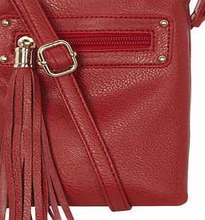 Dorothy Perkins Womens Red mini tassel crossbody bag- Red